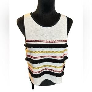 Top Shop Stripe Crop Sleeveless Top Women's Size 12